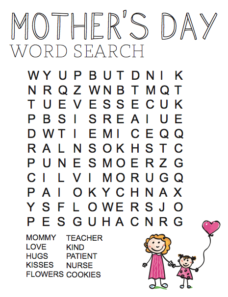 FREE Mother's Day Word Search
