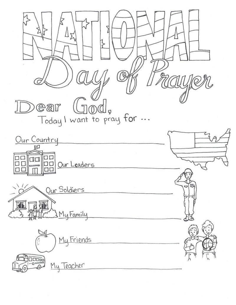 Load image into Gallery viewer, National Day of Prayer Coloring Page
