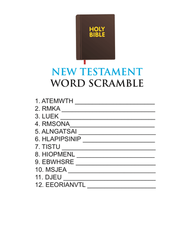 New Testament Word Scramble