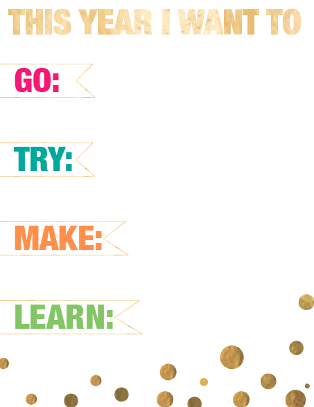 FREE New Years Resolution Sheet
