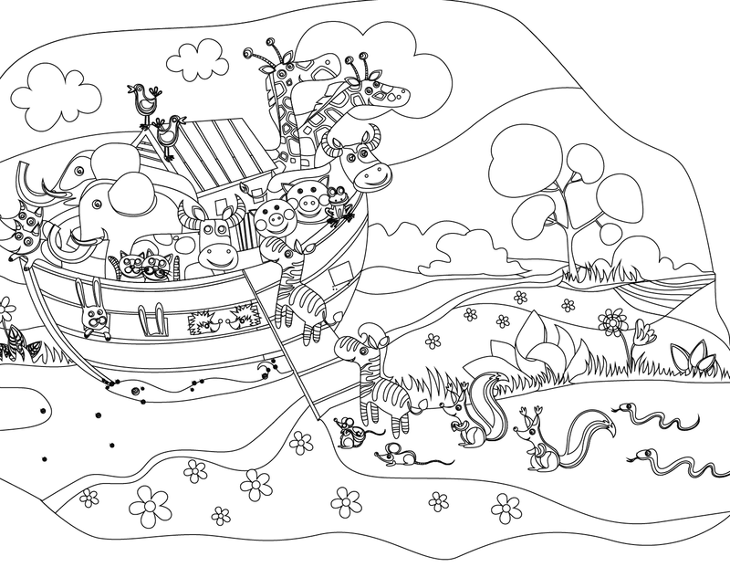 Load image into Gallery viewer, Noah&#39;s Ark Coloring Page
