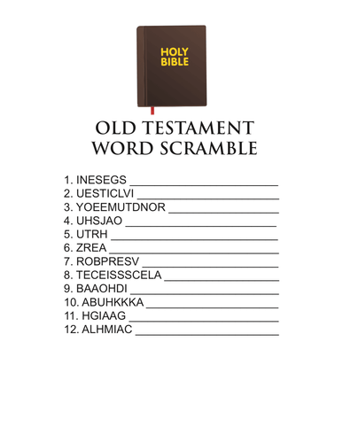 Old Testament Word Scramble