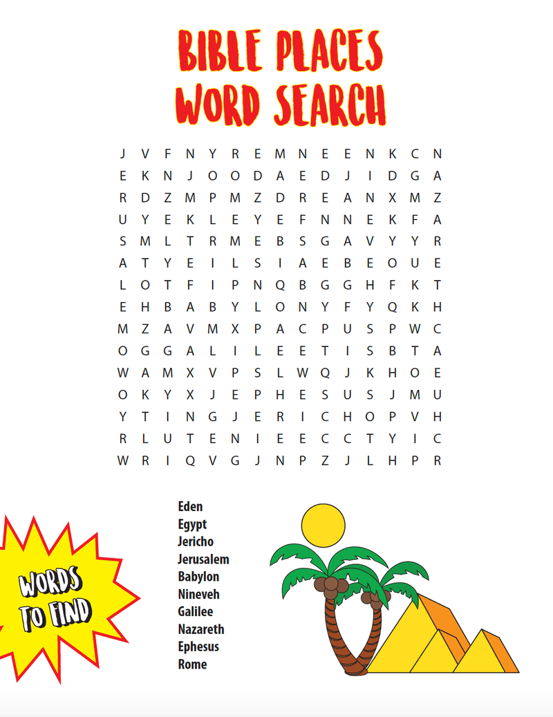 Places In The Bible Word Search