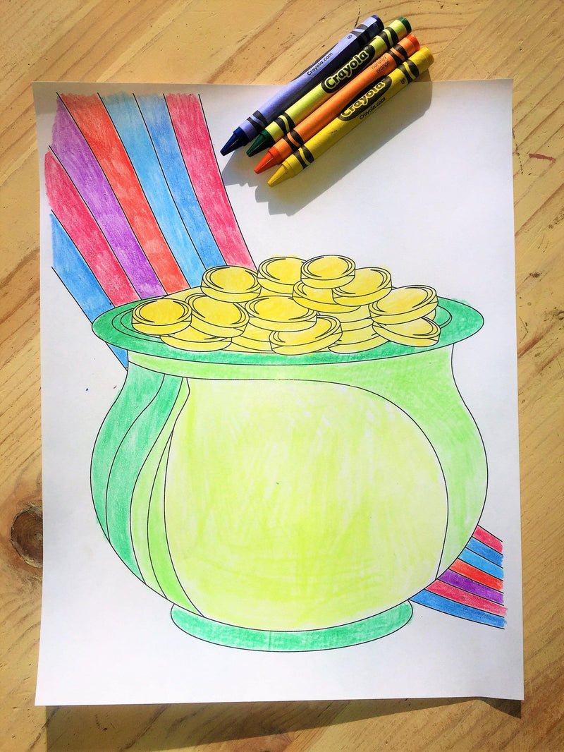 Load image into Gallery viewer, FREE Pot of Gold Coloring Page
