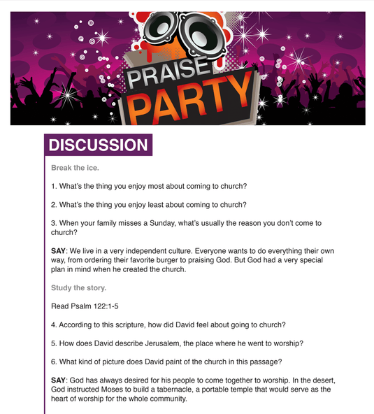 Praise Party 6-Week Children's Ministry Curriculum - Children's Ministry Deals