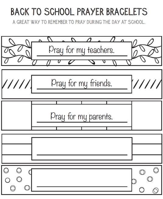 Prayer Bracelet Coloring Page - Children's Ministry Deals