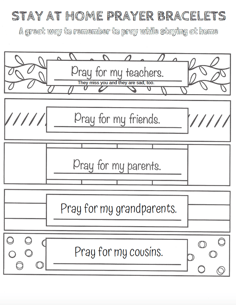 Prayer Bracelet Coloring Page - Children's Ministry Deals