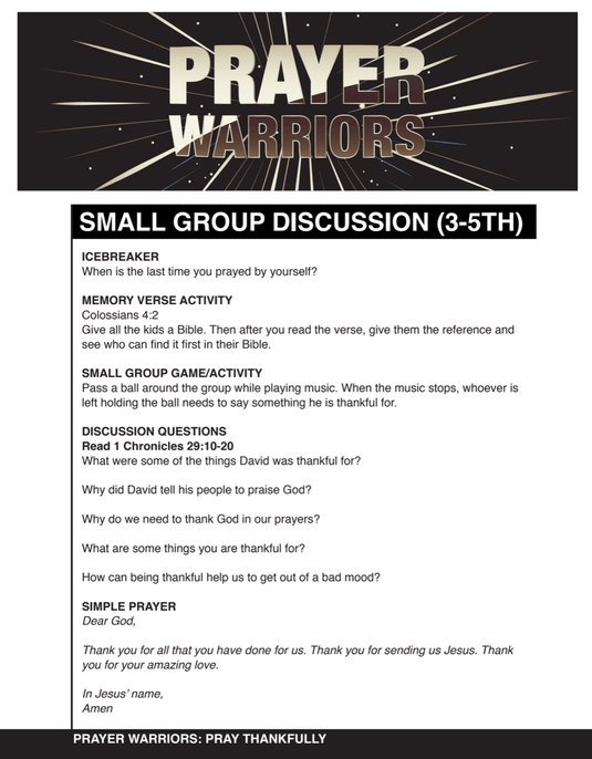 Prayer Warriors 4-Week Children's Ministry Curriculum - Children's Ministry Deals