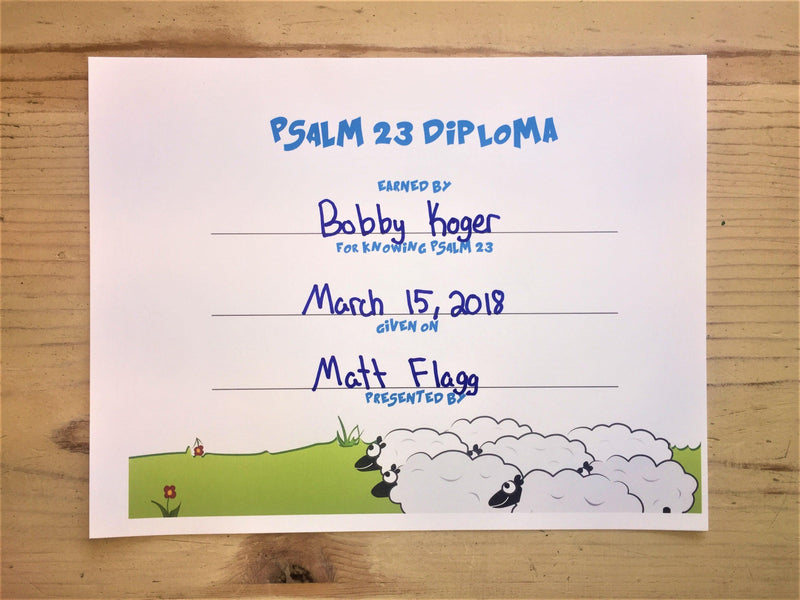 Psalm 23 Diploma - Children's Ministry Deals