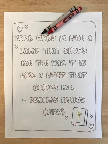 Psalms 119:105 Bible Verse Coloring Page