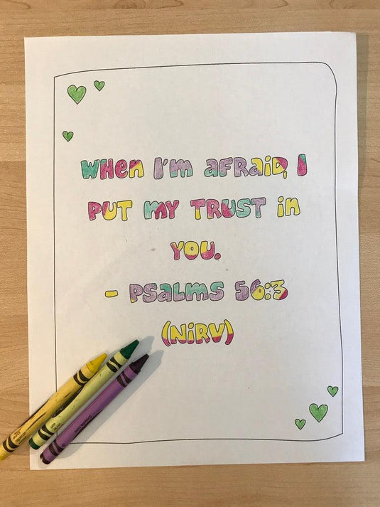 Psalms 56:3 Bible Verse Coloring Page