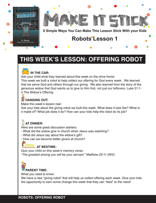 Robots 4-Week Children's Ministry Curriculum - Children's Ministry Deals