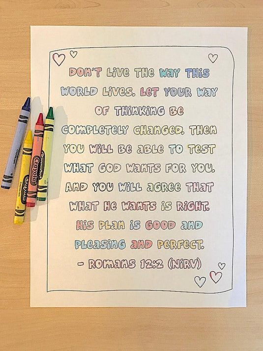 Romans 12:2 Bible Verse Coloring Page