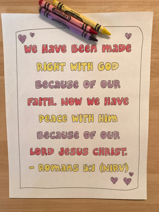 Romans 5:1 Bible Verse Coloring Page