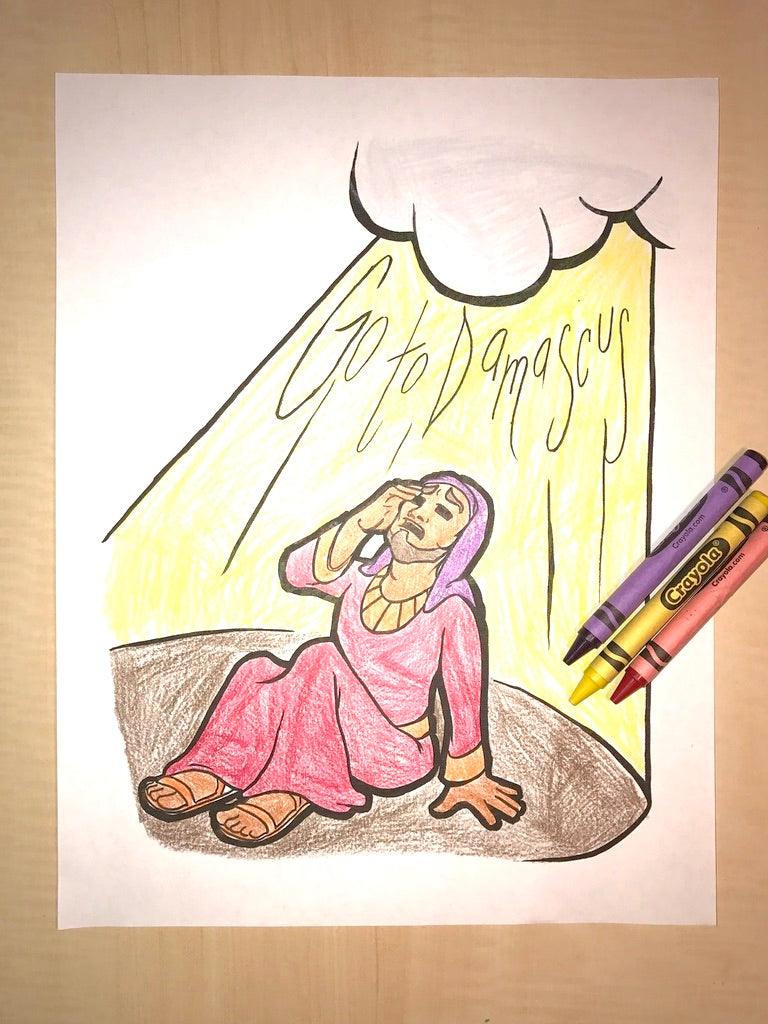 Saul's Conversion Coloring Page