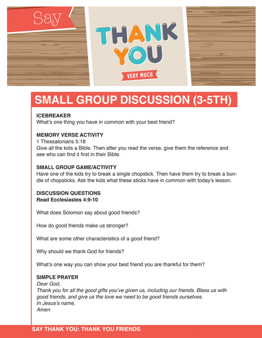 Say Thank You 4-Week Children's Ministry Curriculum - Children's Ministry Deals