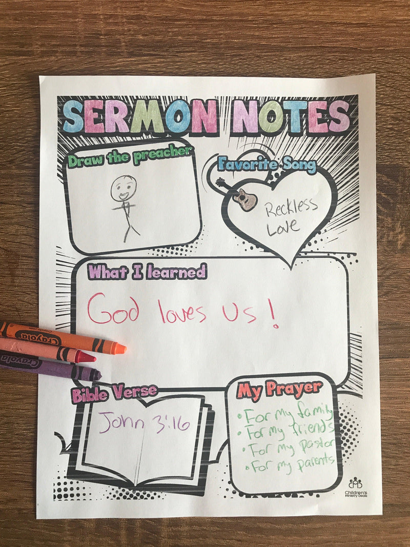 Sermon Notes Coloring Page