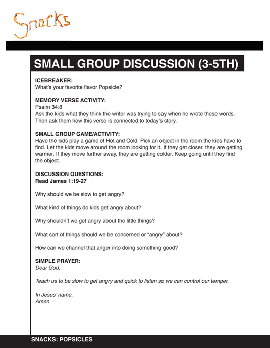 Snacks 12-Week Children's Ministry Curriculum - Children's Ministry Deals