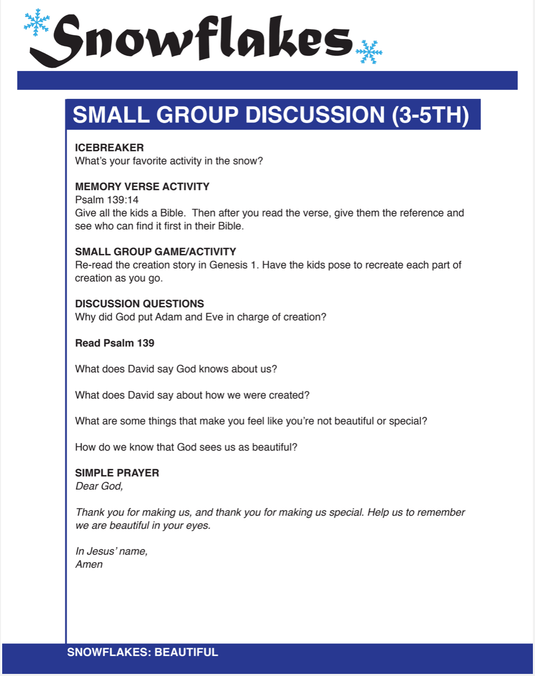 Snowflakes 4-Week Children's Ministry Curriculum - Children's Ministry Deals