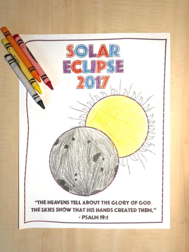 Load image into Gallery viewer, FREE Solar Eclipse Coloring Page
