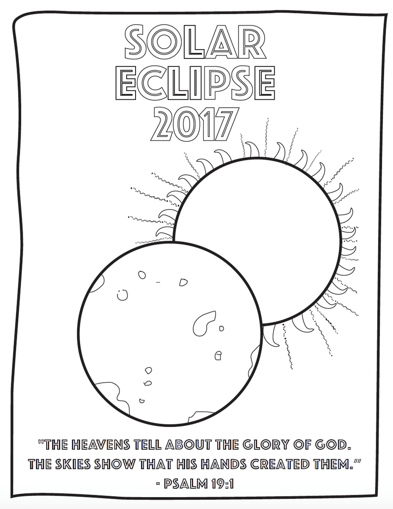 Load image into Gallery viewer, Eclipse Coloring Page for Kids
