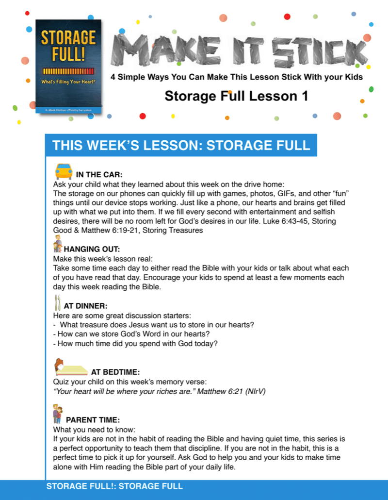 Storage Full 4-Week Children's Ministry Curriculum - Children's Ministry Deals