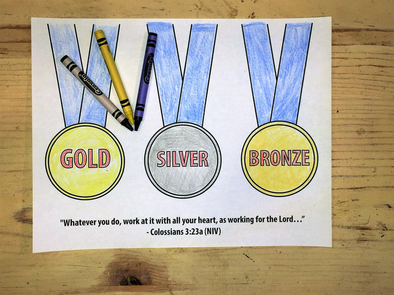 Summer Games Medals Coloring Page - Children's Ministry Deals