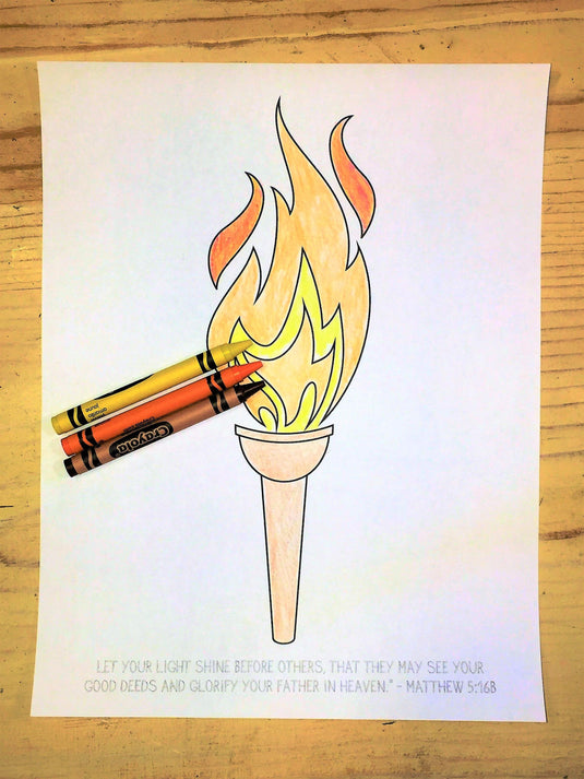 FREE Summer Games Torch Coloring Page