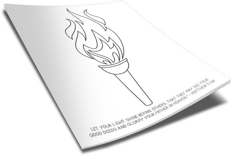 Load image into Gallery viewer, FREE Summer Games Torch Coloring Page
