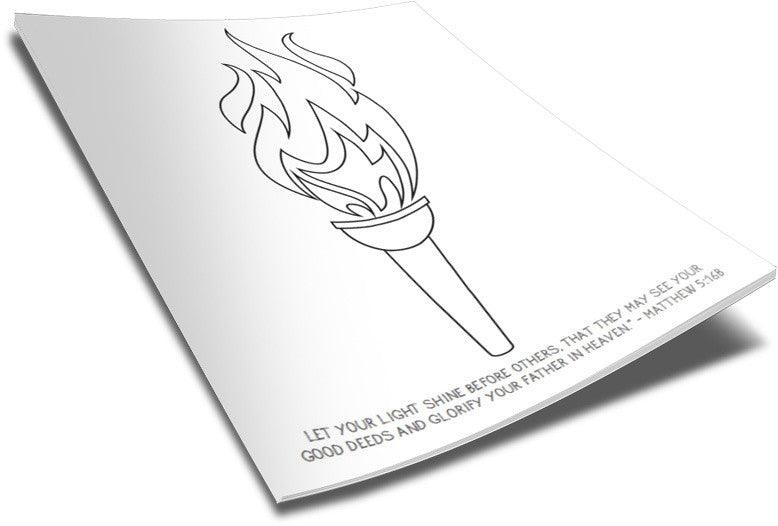FREE Summer Games Torch Coloring Page