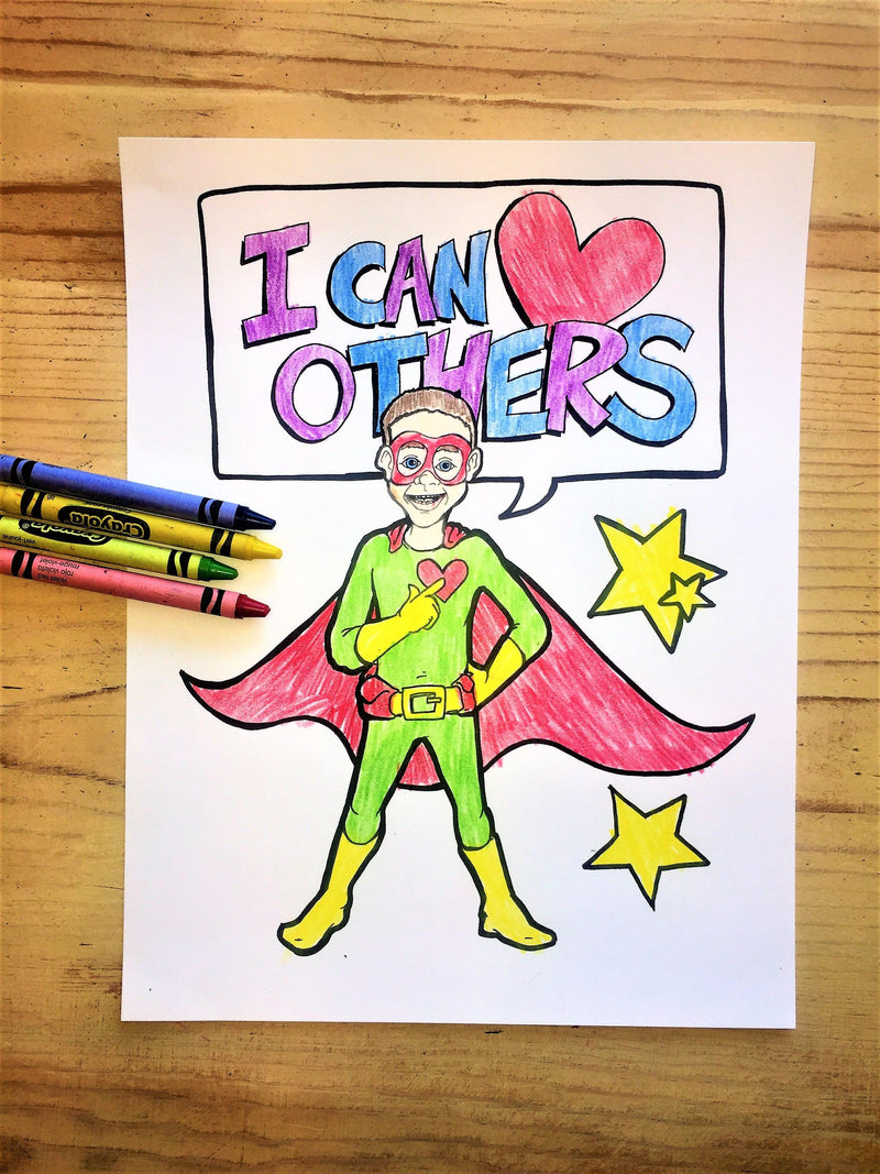 FREE Superhero Boy Coloring Page