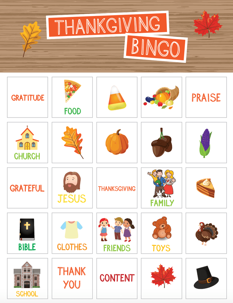 Thanksgiving Bingo Game