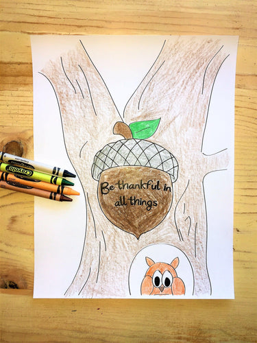 FREE Thanksgiving Coloring Page- Squirrel 
