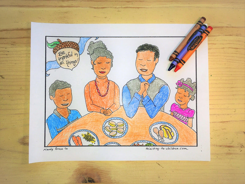 FREE Thanksgiving Dinner Coloring Page