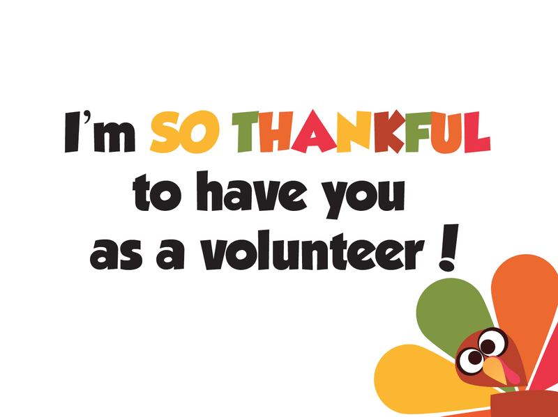 Thanksgiving Thank You Notes for Volunteers