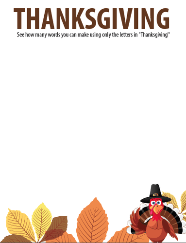 FREE Thanksgiving Jumble