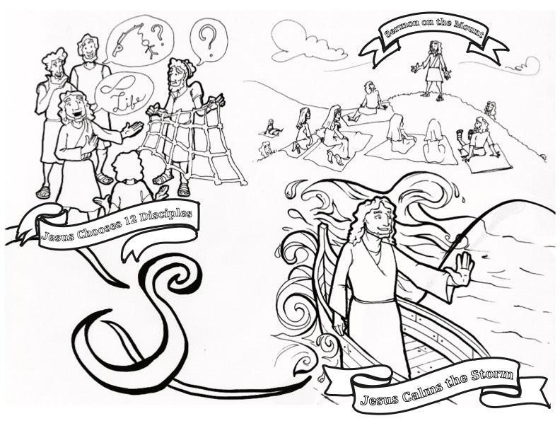 Load image into Gallery viewer, The Life Of Jesus Timeline Coloring Pages - Children&#39;s Ministry Deals
