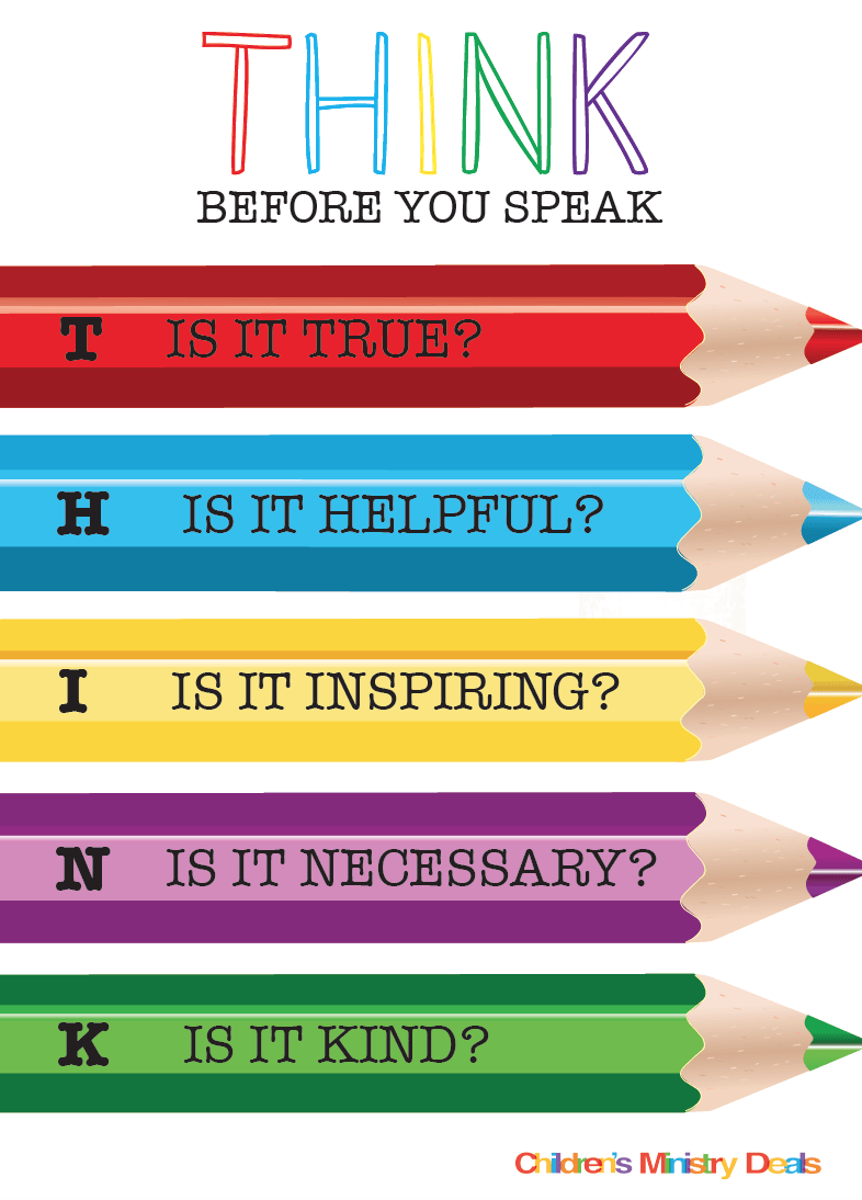 FREE Think Before You Speak Poster