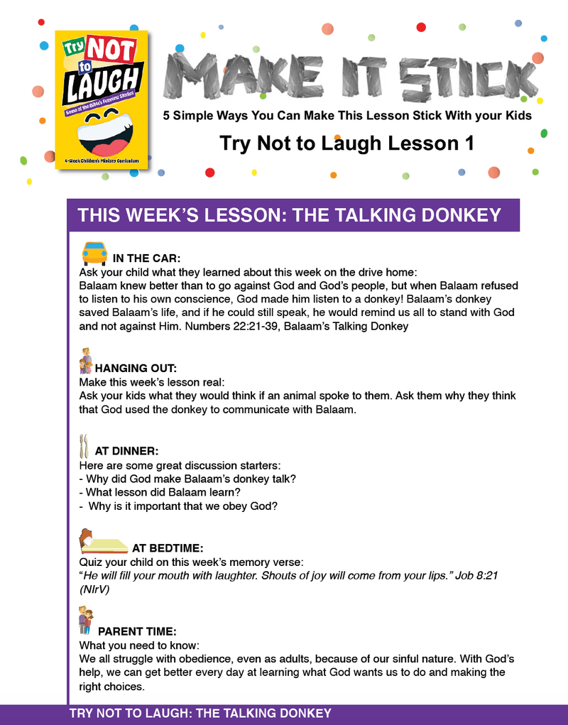 Load image into Gallery viewer, Try Not To Laugh 4-Week Children&#39;s Ministry Curriculum - Children&#39;s Ministry Deals
