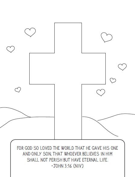 Load image into Gallery viewer, FREE Valentine&#39;s Coloring Page - Cross
