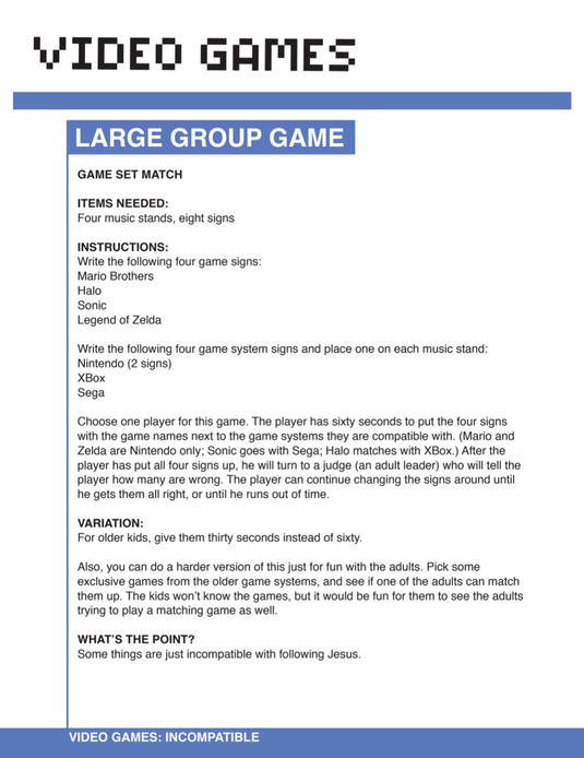 Video Games 4-Week Children's Ministry Curriculum - Children's Ministry Deals