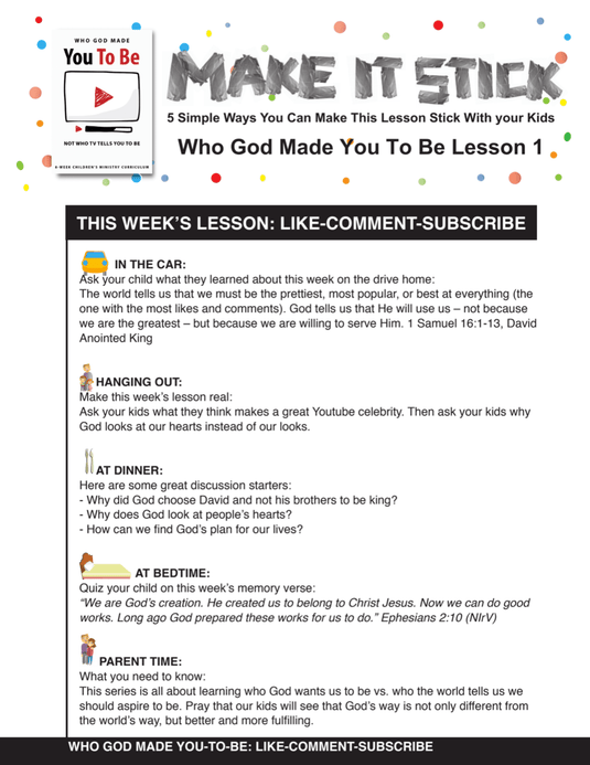 Who God Made YOU-TO-BE 8-Week Children’s Ministry Curriculum - Children's Ministry Deals