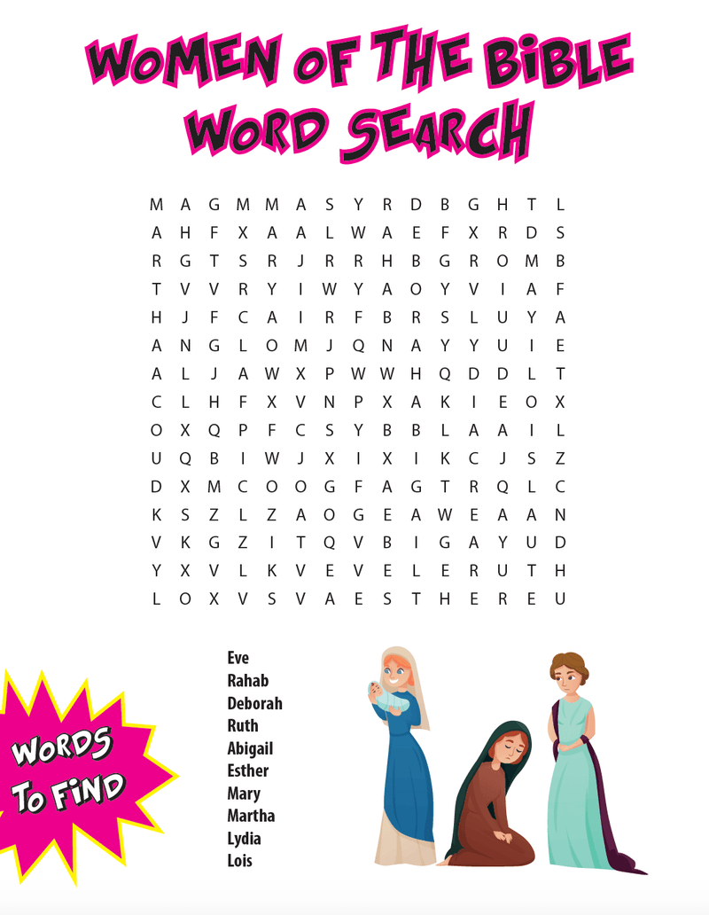 Women Of The Bible Word Search - Children's Ministry Deals