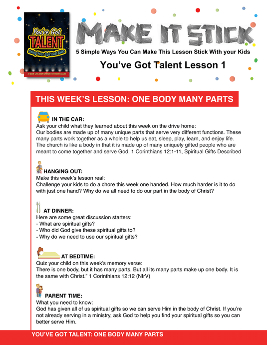 You've Got Talent 8-Week Children's Ministry Curriculum - Children's Ministry Deals