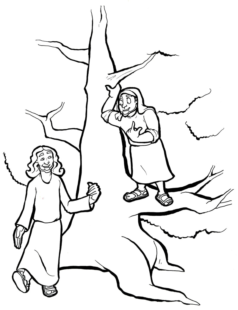 Load image into Gallery viewer, Zacchaeus Coloring Page
